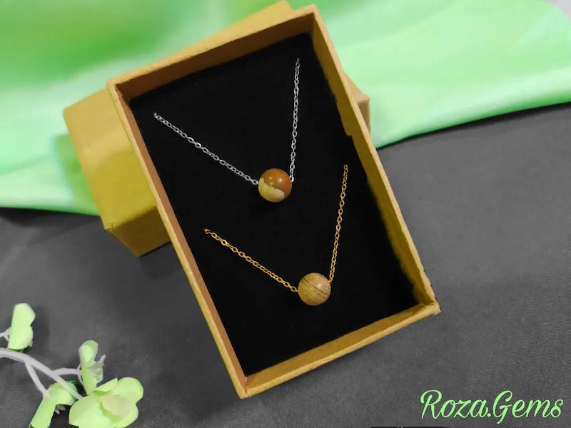 گردنبند استیل جاسپر چوب