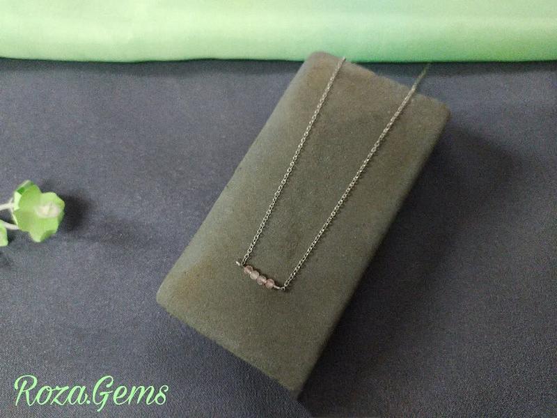 گردنبند استیل ظریف رزکوارتز