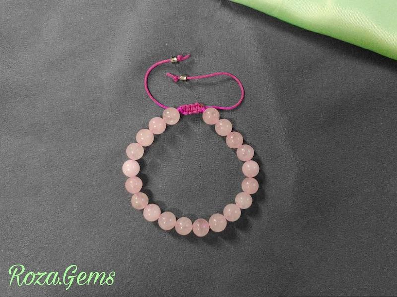دستبند تمام سنگ رزکوارتز