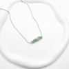 گردنبند استیل نقره ای اونتورین سبز سنگ شانس