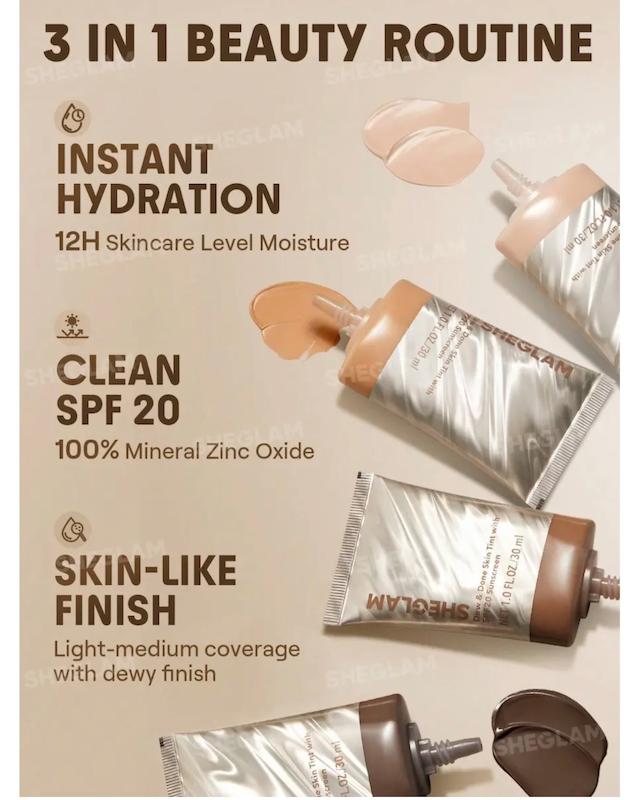 کرم پودر شیگلم مدل Dew & Done Skin Tint با SPF20 حجم ۳۰ میل