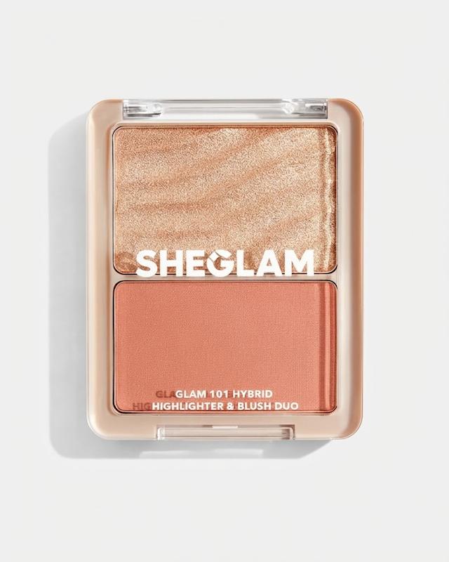 پالت هایلایتر و رژگونه پودری شیگلم مدل Glam 101 Hybrid رنگ Seville با فینیشینگ مات و شاین، مناسب انواع پوست، وزن هایلایتر ۴.۷ گرم و رژگونه ۴.۵ گرم