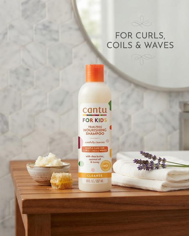 شامپو مو کودک آبرسان و بدون سوزش چشم کانتو مدل Nourishing TEAR-FREE مناسب موهای فر و موج‌دار حجم 237 میلی‌لیتر