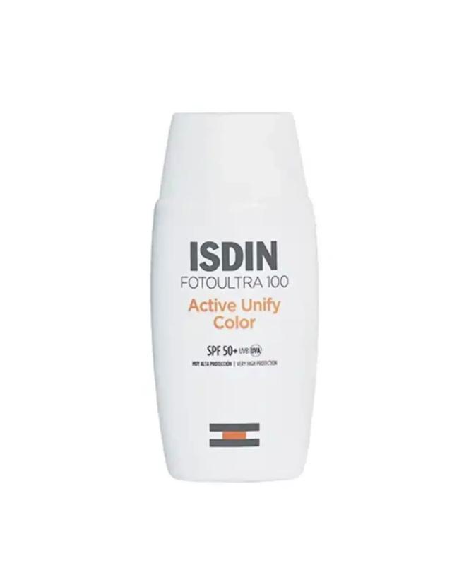 فلوئید ضد آفتاب رنگی ایزدین Isdin مدل Active Unify Color SPF ۵۰ حجم ۵۰ میلی‌لیتر مناسب انواع پوست