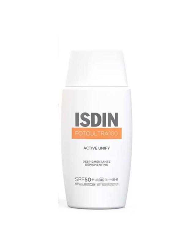 فلوئید ضد آفتاب روشن‌کننده ایزدین Isdin مدل Active Unify SPF ۵۰ حجم ۵۰ میلی‌لیتر مناسب انواع پوست