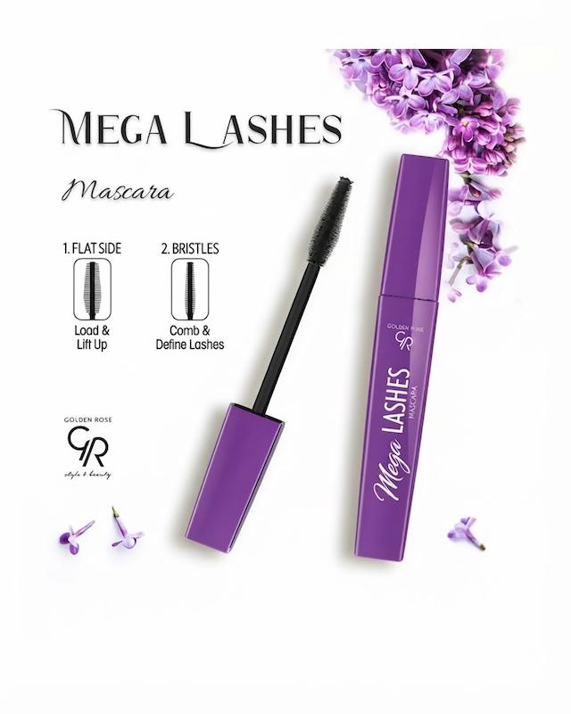 ریمل حجم‌دهنده گلدن رز Golden Rose مدل Mega Lashes حجم 9 میلی لیتر