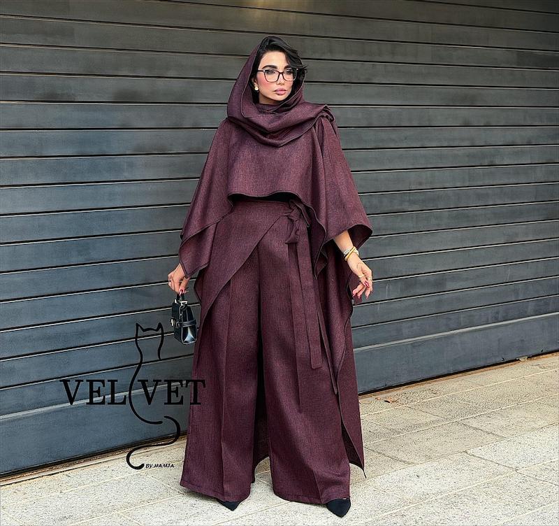 شلوار بل زرشکی