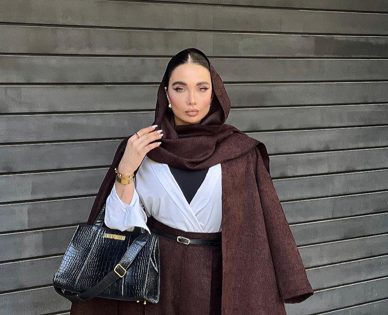 شال قهوه ای تیره 