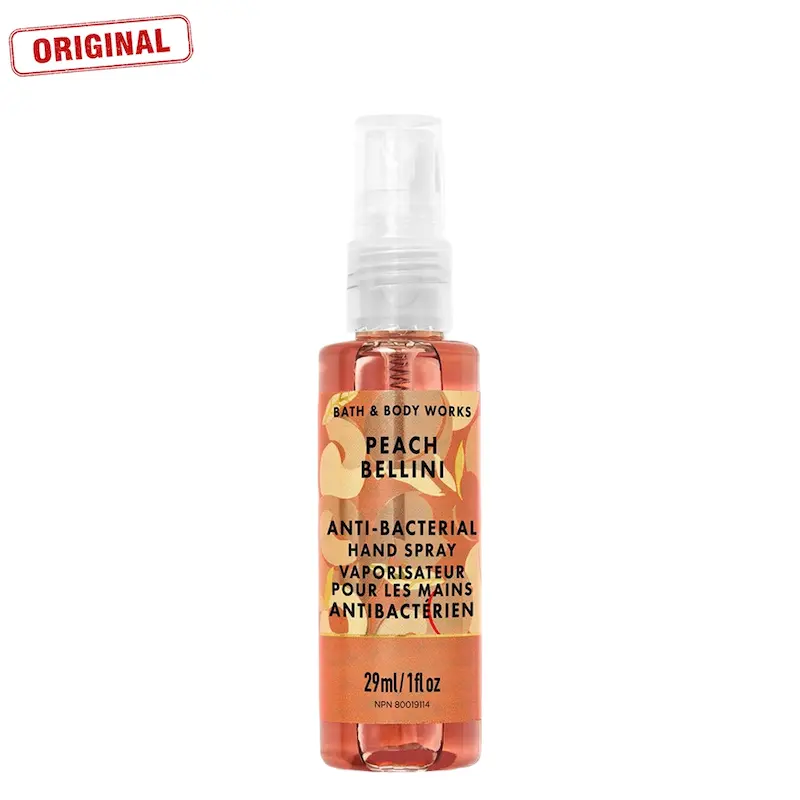 bath and body works peach bellini hand sanitizer spray