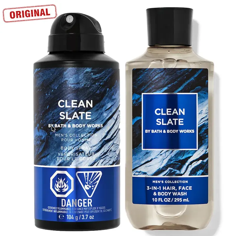 اسپری بدن و شامپو بدن بث اند بادی مردانه Clean Slate کلین اسلیت