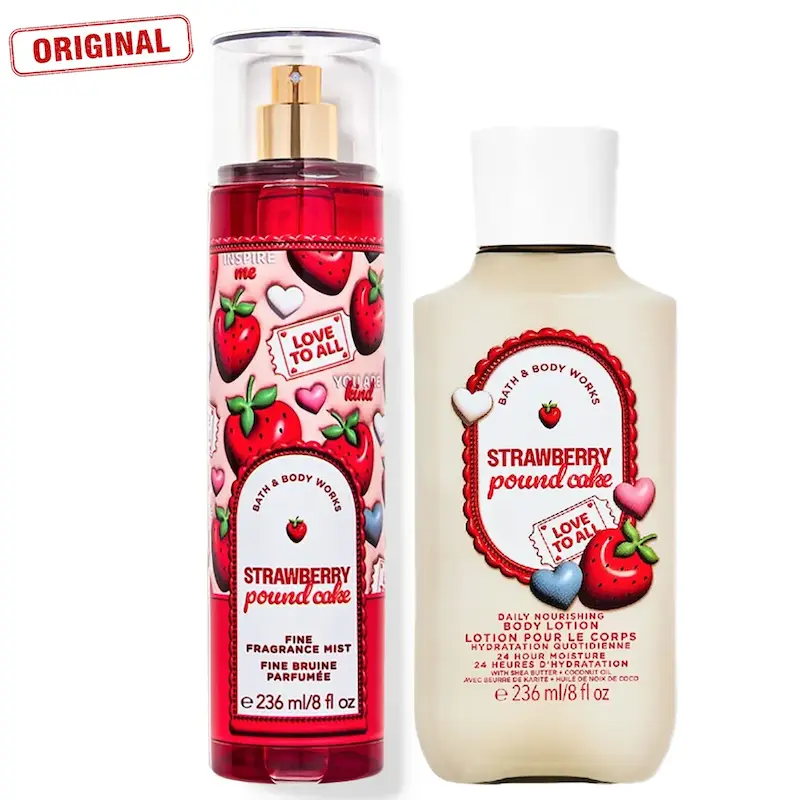 بادی اسپلش و لوسیون بدن بث اند بادی Strawberry Pound Cake استرابری پوند کیک