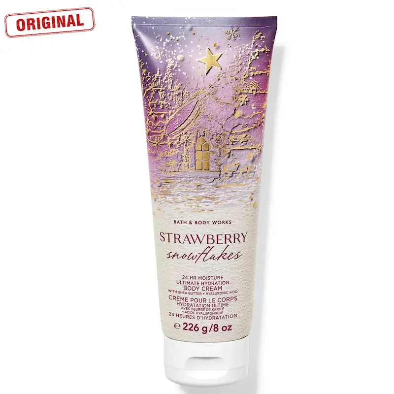 کرم مرطوب کننده بدن بث اند بادی Strawberry Snowflakes لیمیتد ادیشن