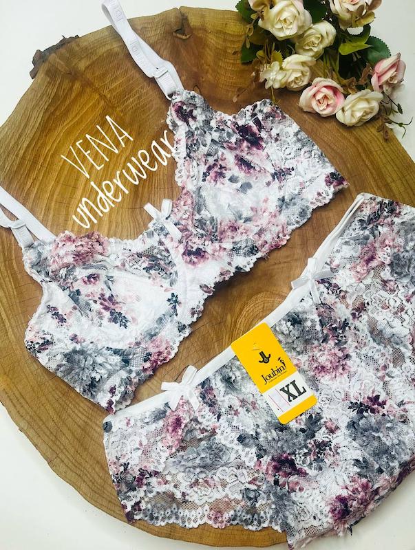 ست سوتین شورت گیپور دانتل طرح Floral 