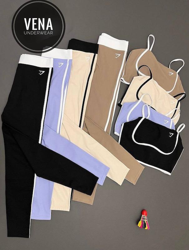 ست ورزشی زنانه نیم تنه لگ فلامنت جیم شارک GYMSHARK