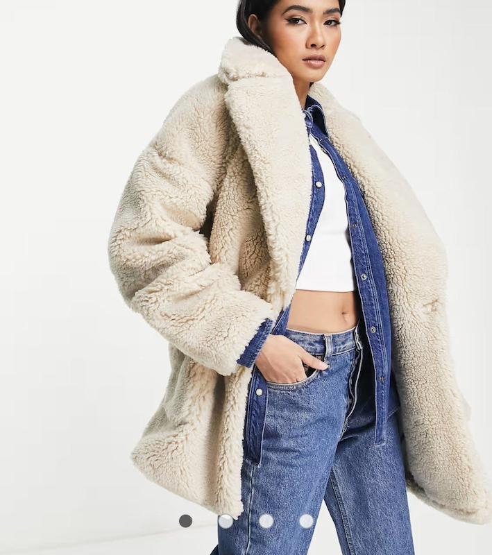 پالتو خز تدی زنانه اروپایی برند Topshop