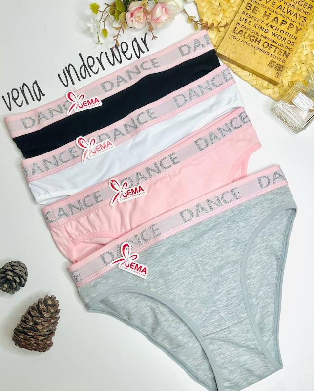 شورت نخی زنانه EMA کش پهن طرح DANCE