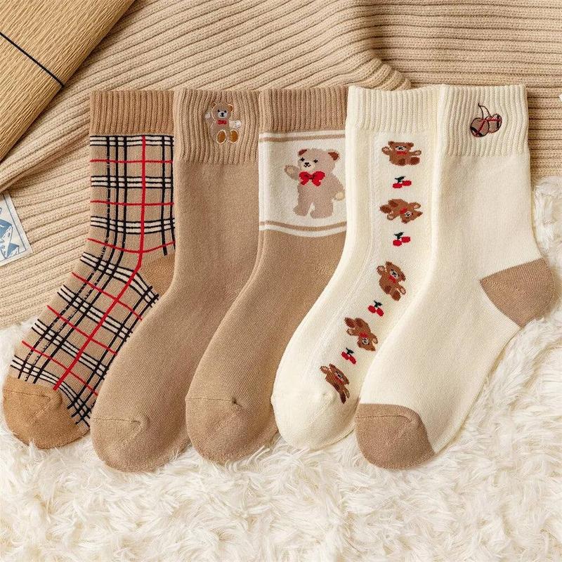 جوراب نخی زنانه ساقدار طرح تدی 