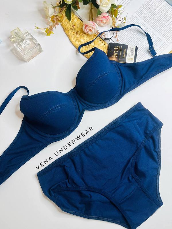 سوتین شورت نخی فنردار ترک برند ANIT ترک سورمه ای 