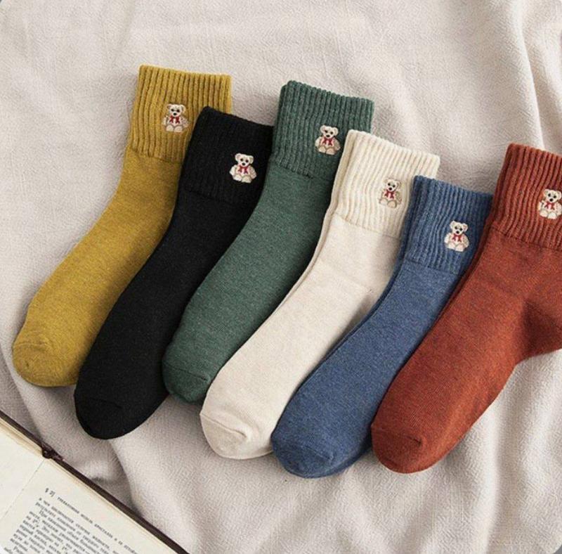 جوراب نخی زنانه نیم ساق طرح TEDDY 