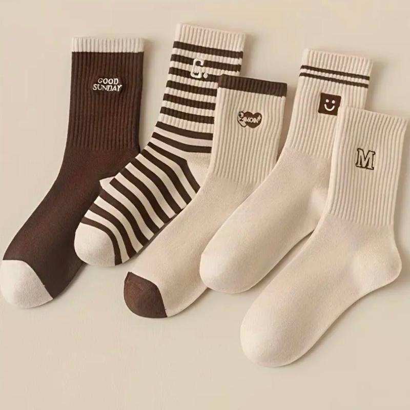 جوراب نخی زنانه ساق دار طرح راه راه 