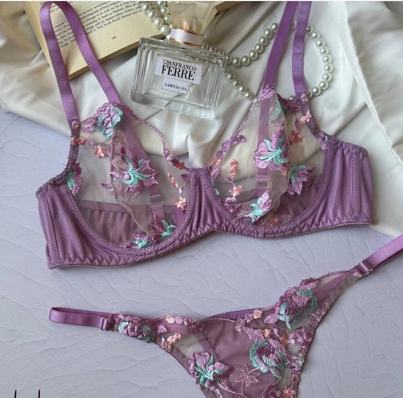 ست سوتین شورت هانیس دانتل فنردار HANIS