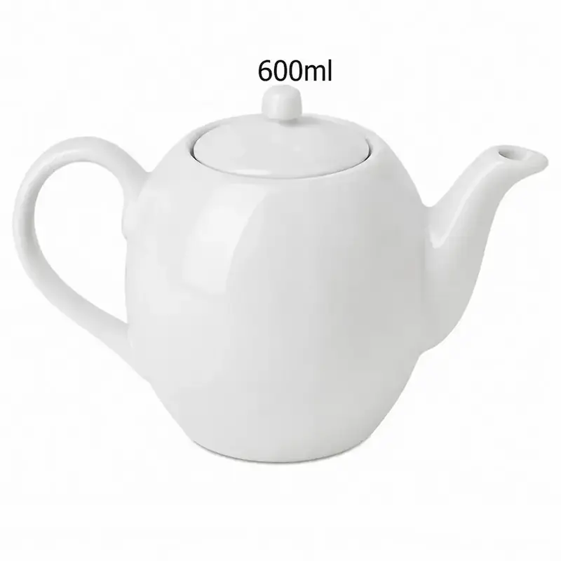 قوری چای چینی صدفی سفید 600ML