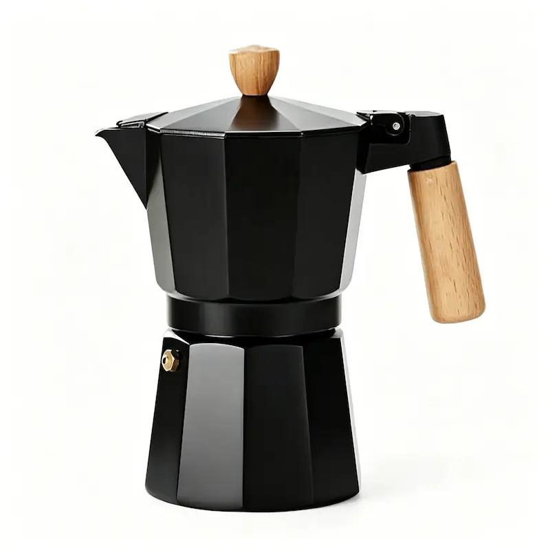 موکاپات 6cup مشکی دسته چوبی