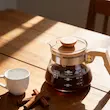 سرور قهوه پیرکس 400 سی سی دسته چوبی 01