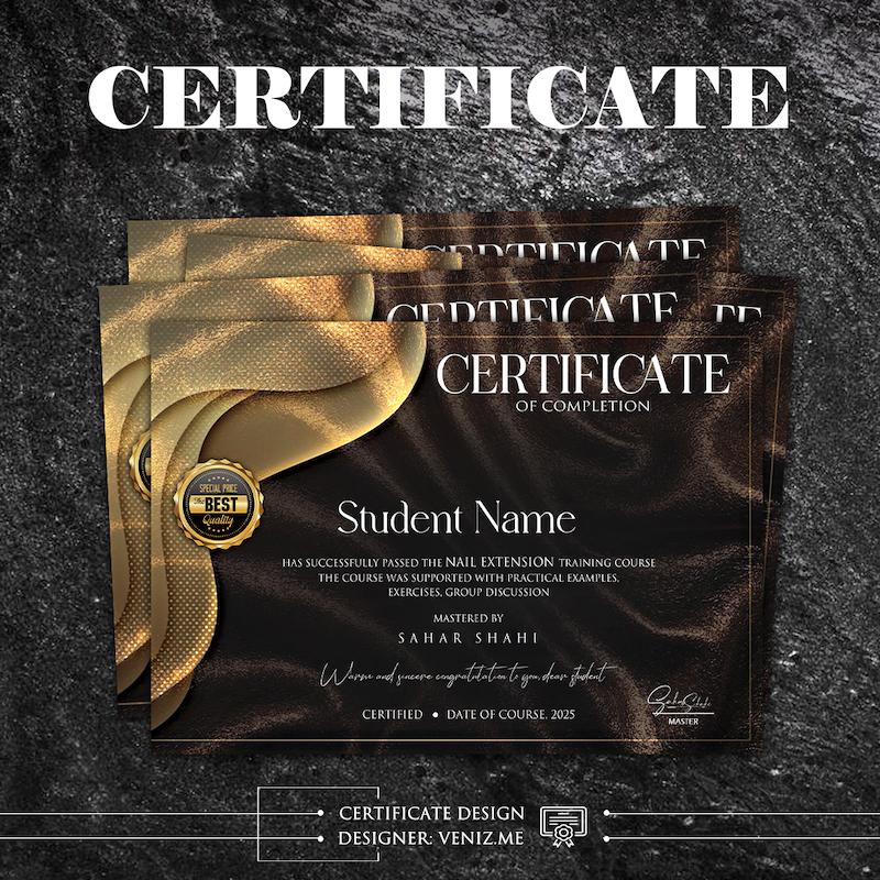 سرتیفیکیت قهوه ای طلایی 