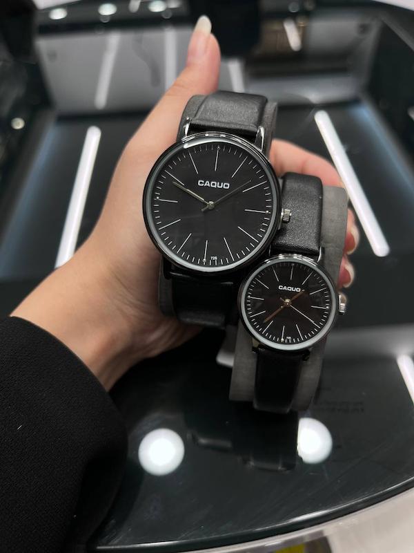 ساعت ست کاکیو فول مشکی چرمی 