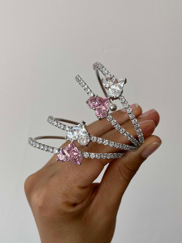 دستبند جواهری قلب