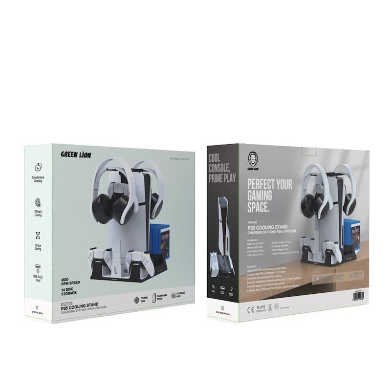 پایه خنک‌کننده و شارژر گرین لاین مناسب PS5 - فت و اسلیم