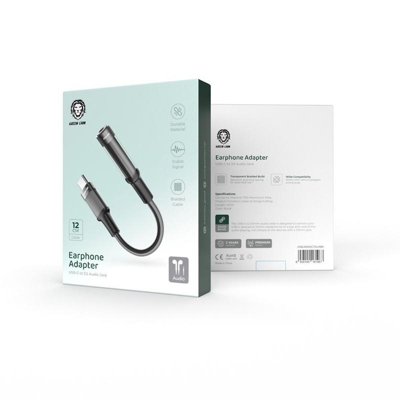 تبدیل USB-C به AUX 3.5mm گرین لاین  Earphone Adapter (12cm)  