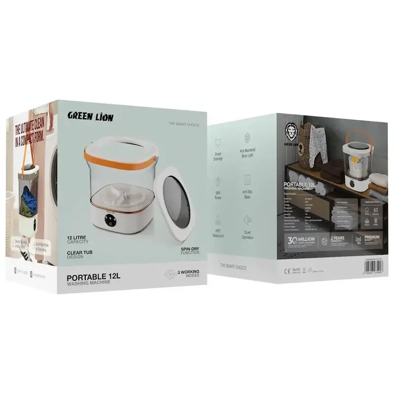 ماشین لباسشویی پرتابل گرین مدل GNMIWASH12L ظرفیت ۱۲ لیتر