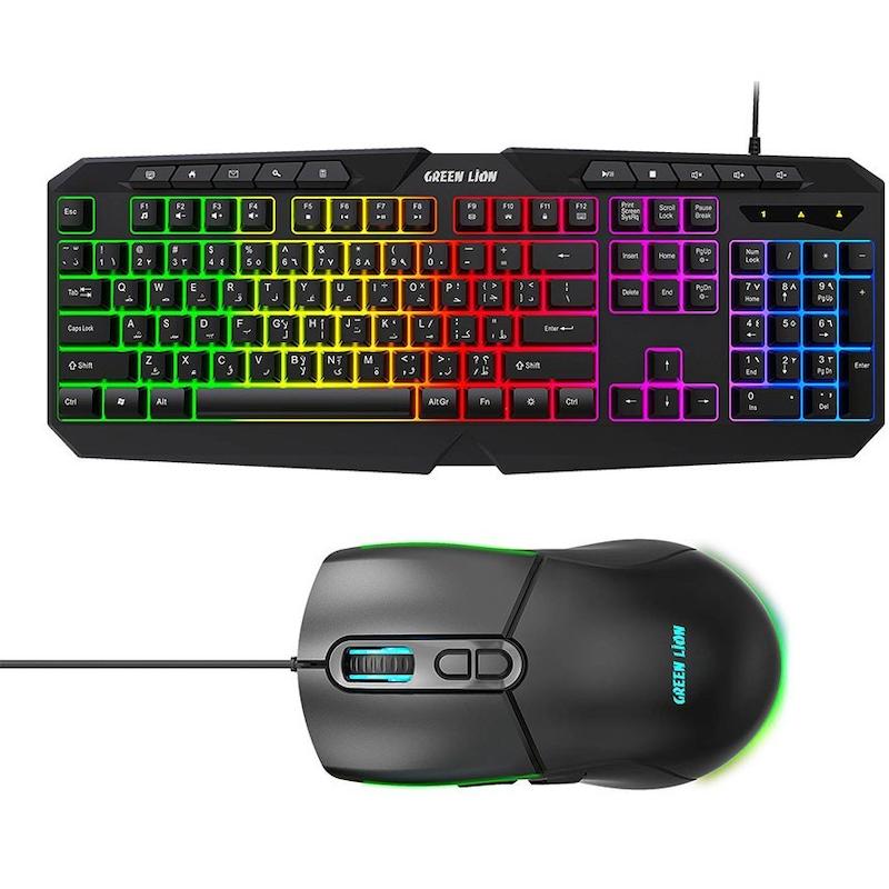 کیبورد و ماوس گیمینگ گرین لاین مدل GK-400 RGB