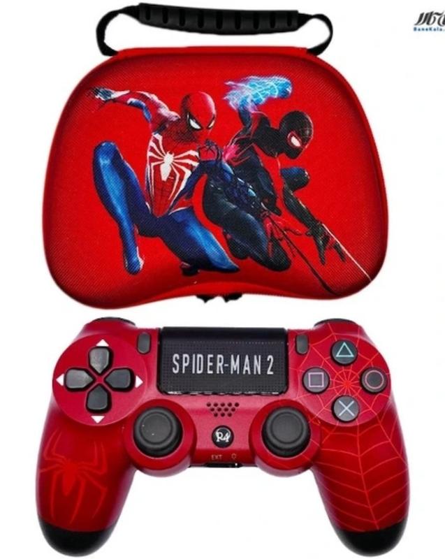 دسته بازی بی سیم  طرح SPIDER-MAN مناسب پلی استیشن ۴ با کیف