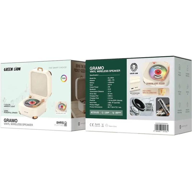اسپیکر بلوتوثی گرین لاین مدل Green Lion Gramo Vinyl 