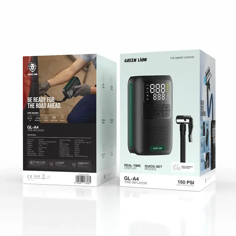 کمپرسور باد خودرو گرین لاین GL-A4 | 150 PSI | GNGLA4TINFBK