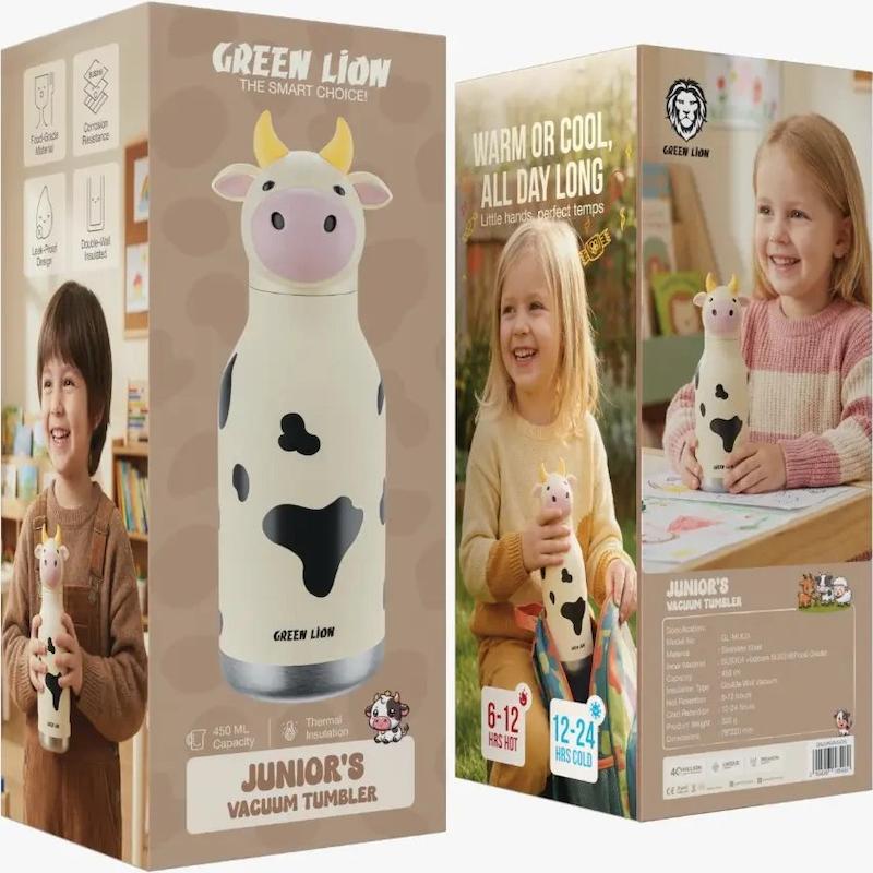 ماگ وکیوم کودک گرین لاین ظرفیت ۴۵۰ میلی‌لیتر ا Green Lion Juniors Vacuum Tumbler 450 ML