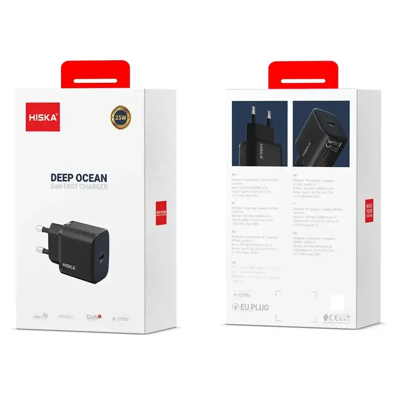 شارژر دیواری هیسکا مدل H-127EU توان ۲۵ وات