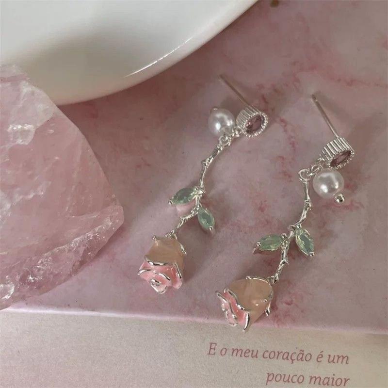 گوشواره پینترستی گل رز 🥀