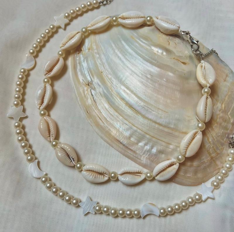 گردنبند مروارید و صدف 🐚🤍