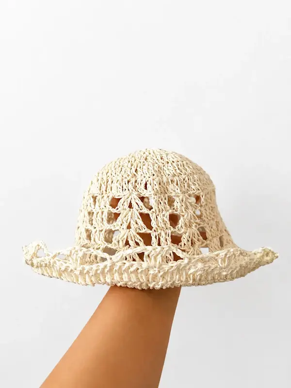 کلاه دست‌بافت رافیا مدل توربافت 👒