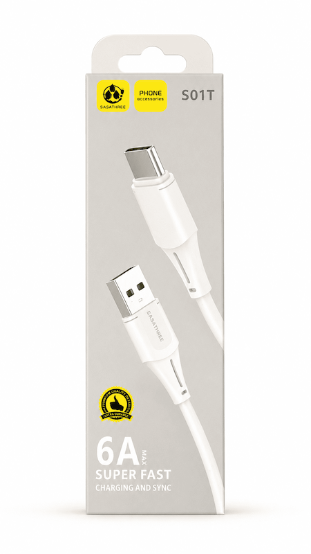 کابل شارژ USB به Type-C ساساتری مدل S01T 6A