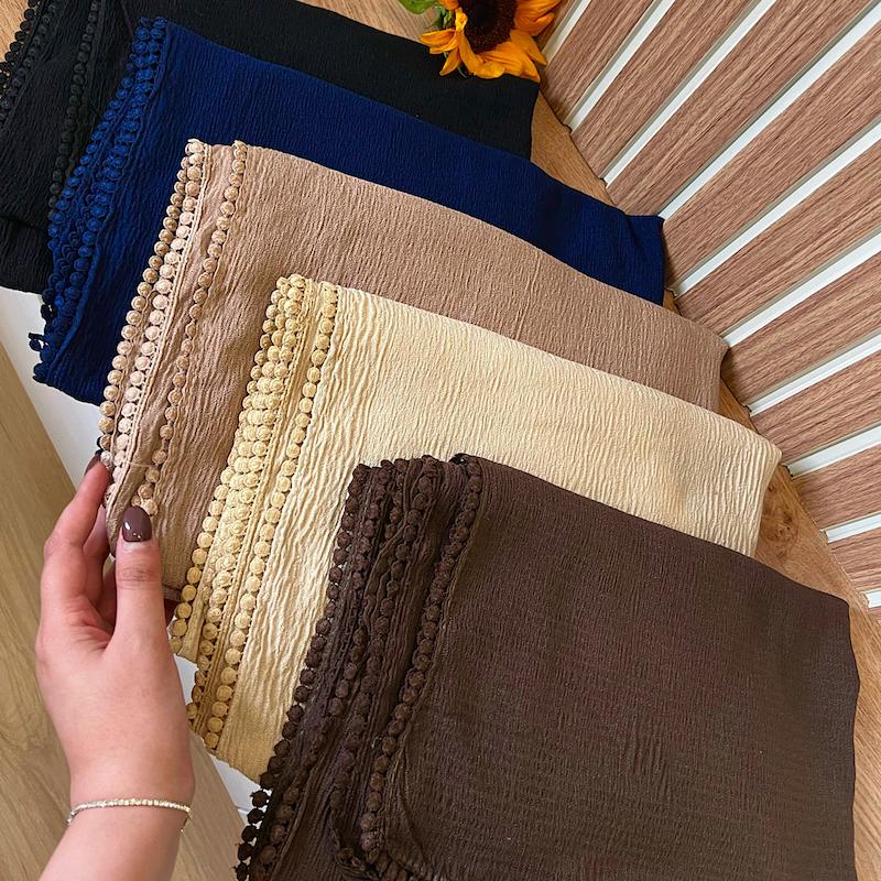 شال پلیسه پنبه دورعدسی کد1231