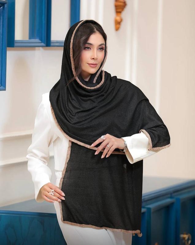 شال مخمل رامپال حاشیه خز کد1234