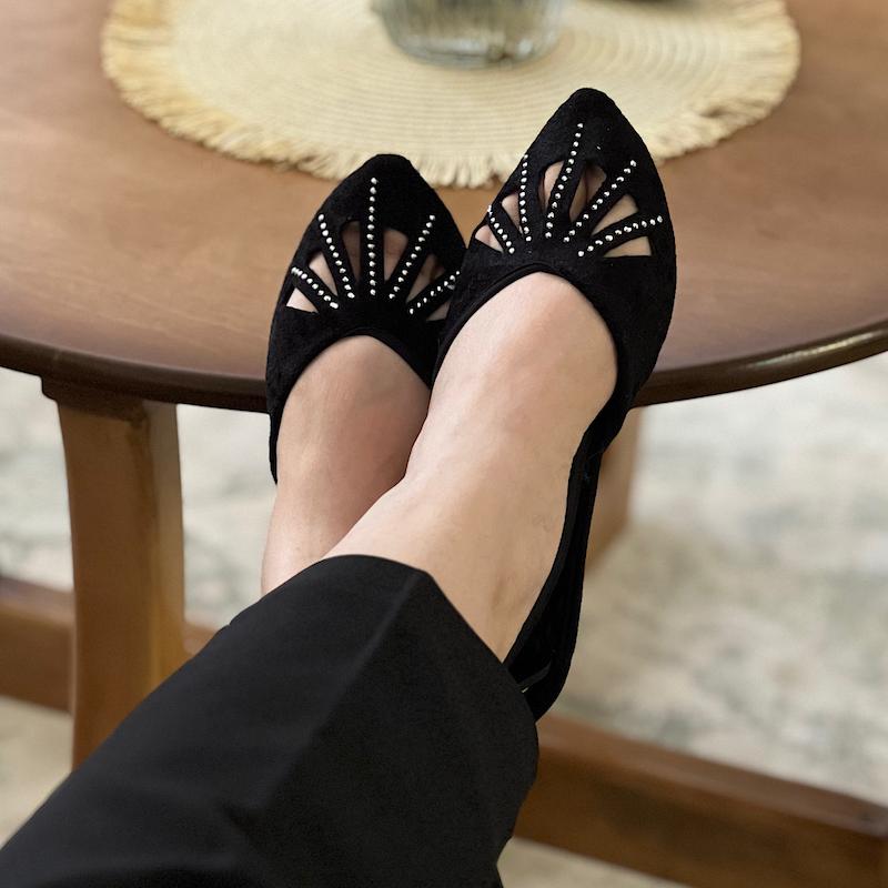 پاپوش مخمل نگین خطی کد1284