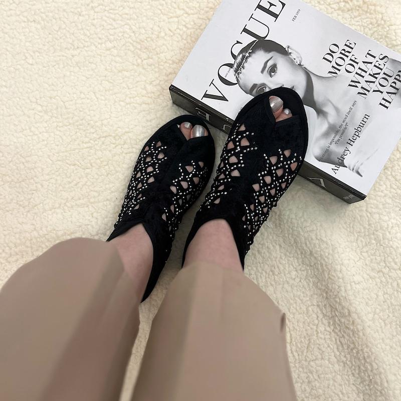 پاپوش پشت زیپ مخمل نگین کد1288