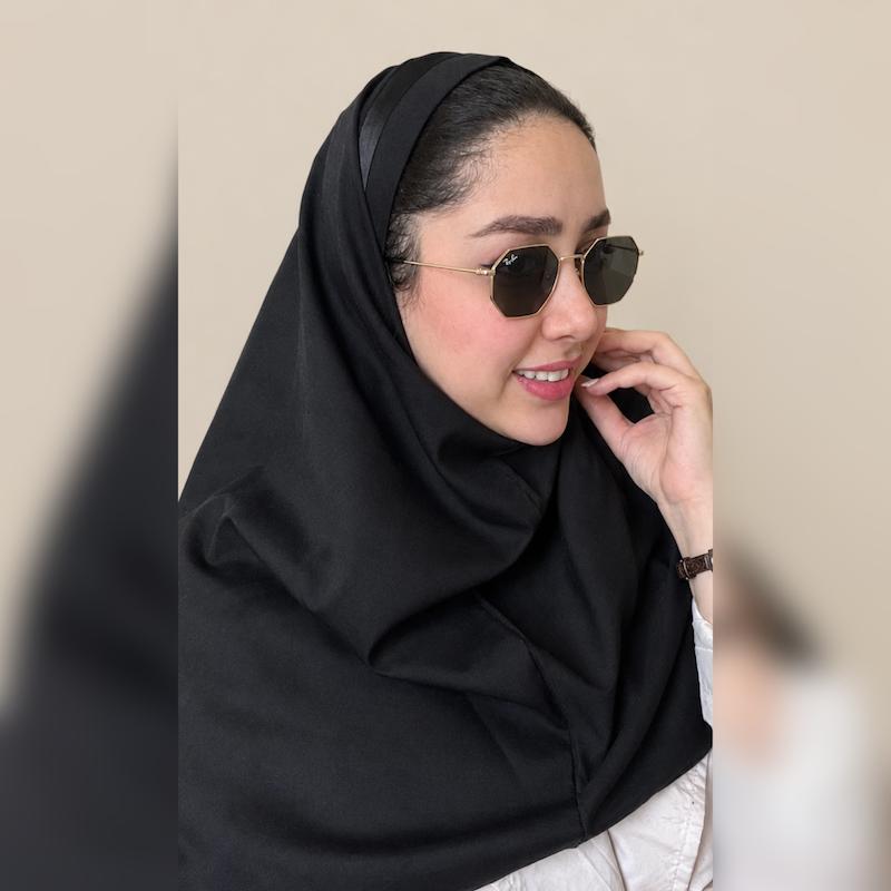 مقنعه تل دار مشکی کد1452