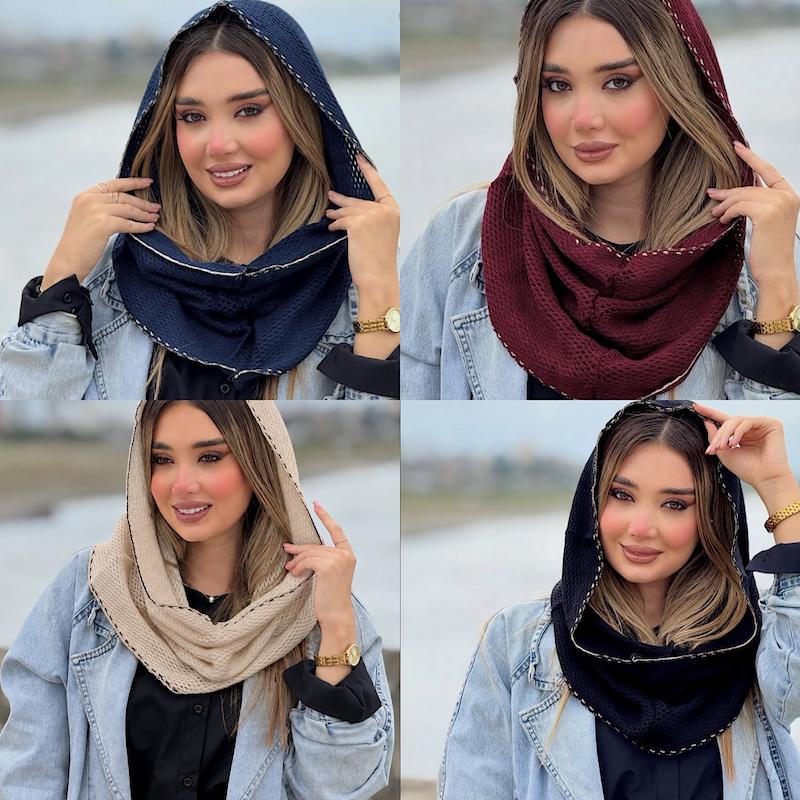 شال بافت رینگی طرح کوک کد1210 